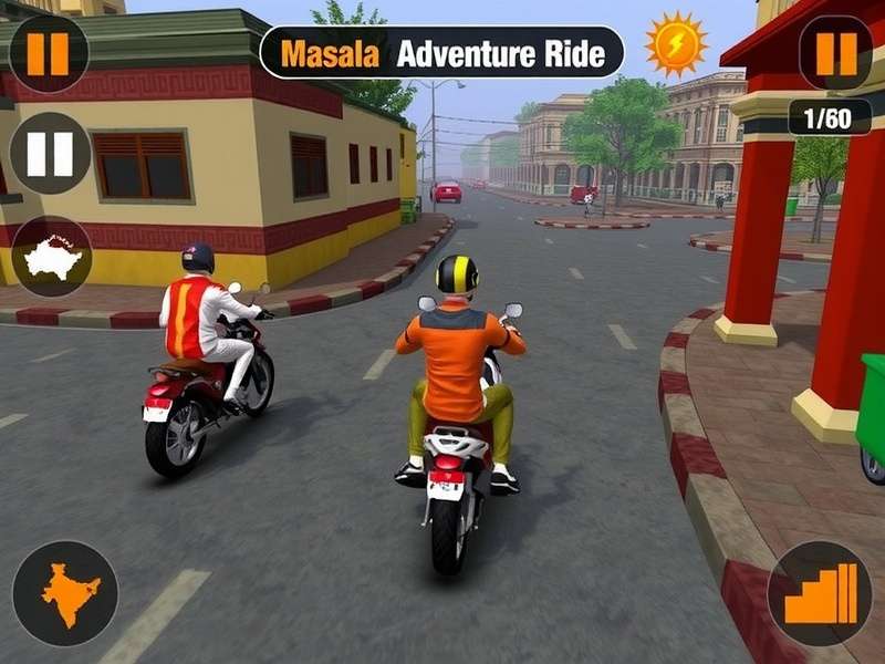 Masala Adventure Ride gameplay screenshot showing Indian streets